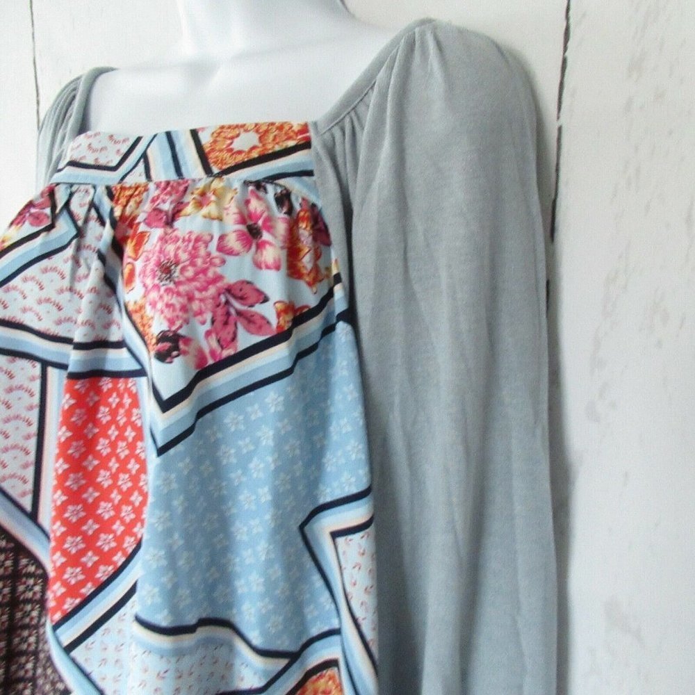 Easel Top Patchwork Mosaic Bubble Sleeve NWT - image 4